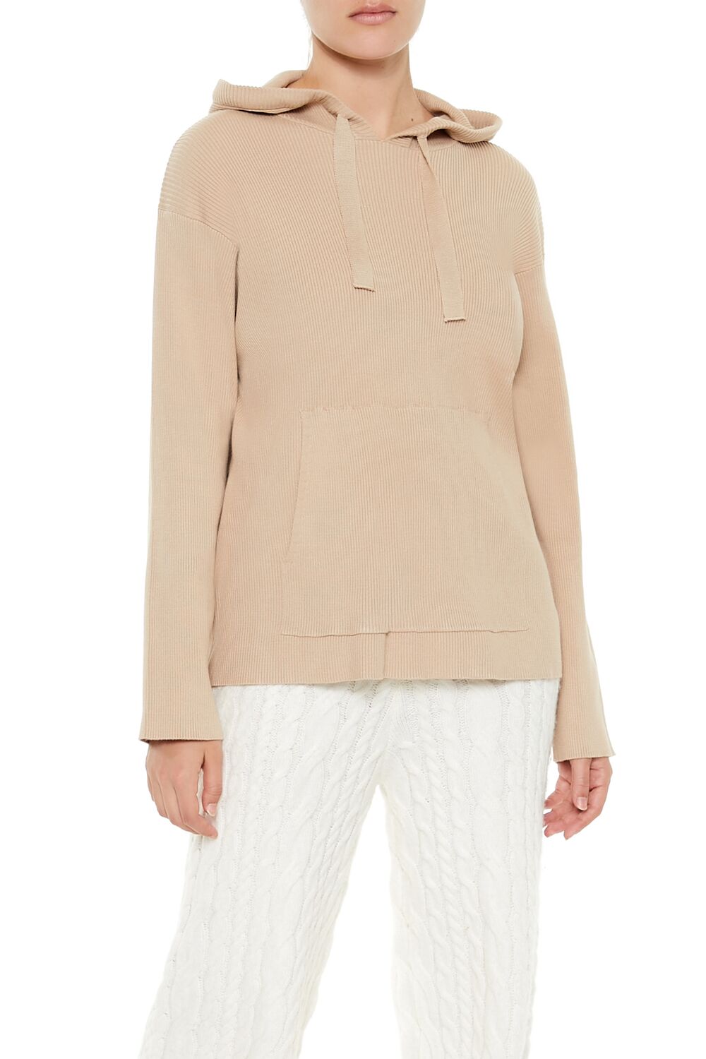 Sweater-Knit Drop-Sleeve Hoodie | Forever 21 Women