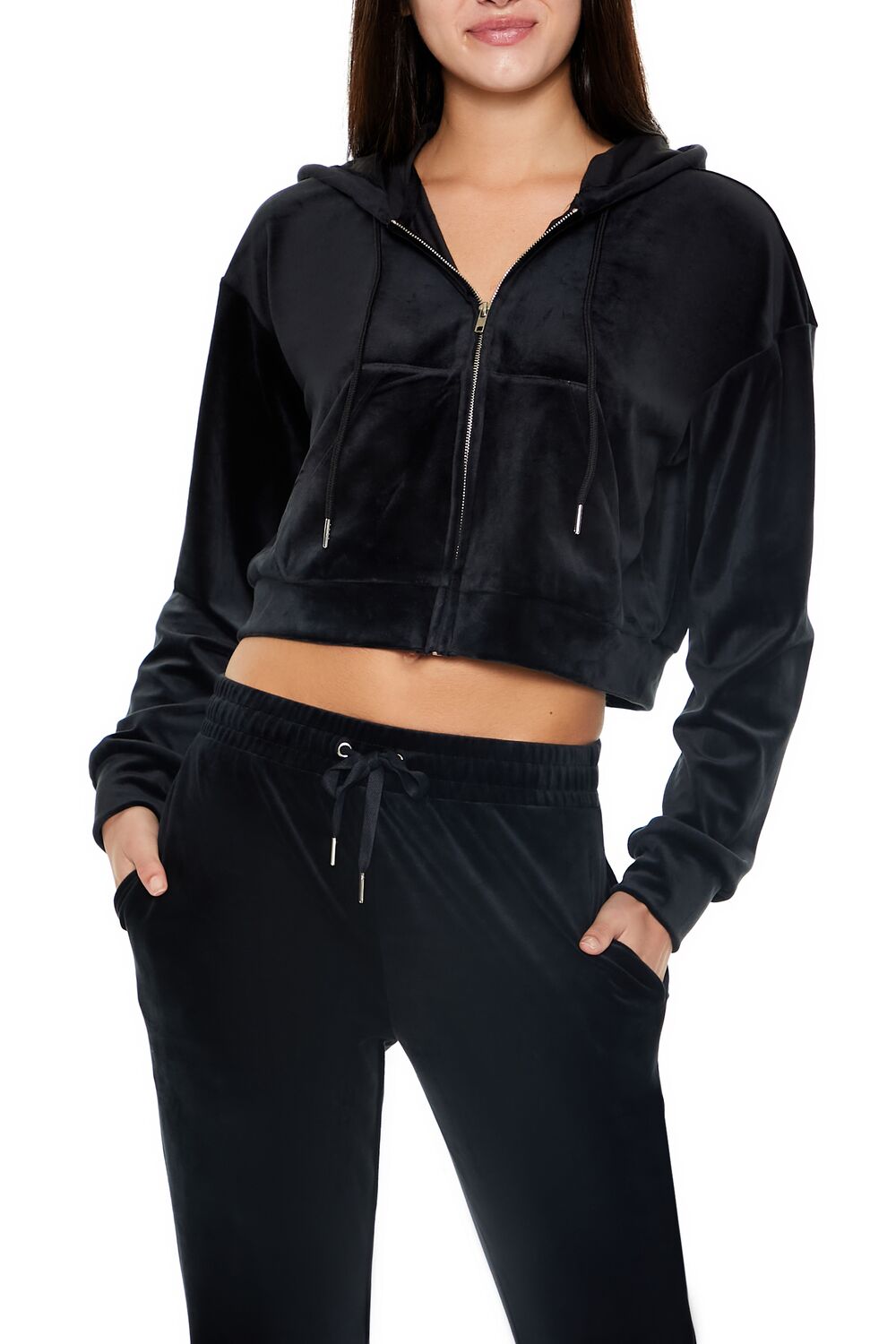 Velour Zip-Up Hoodie | Forever 21 Women