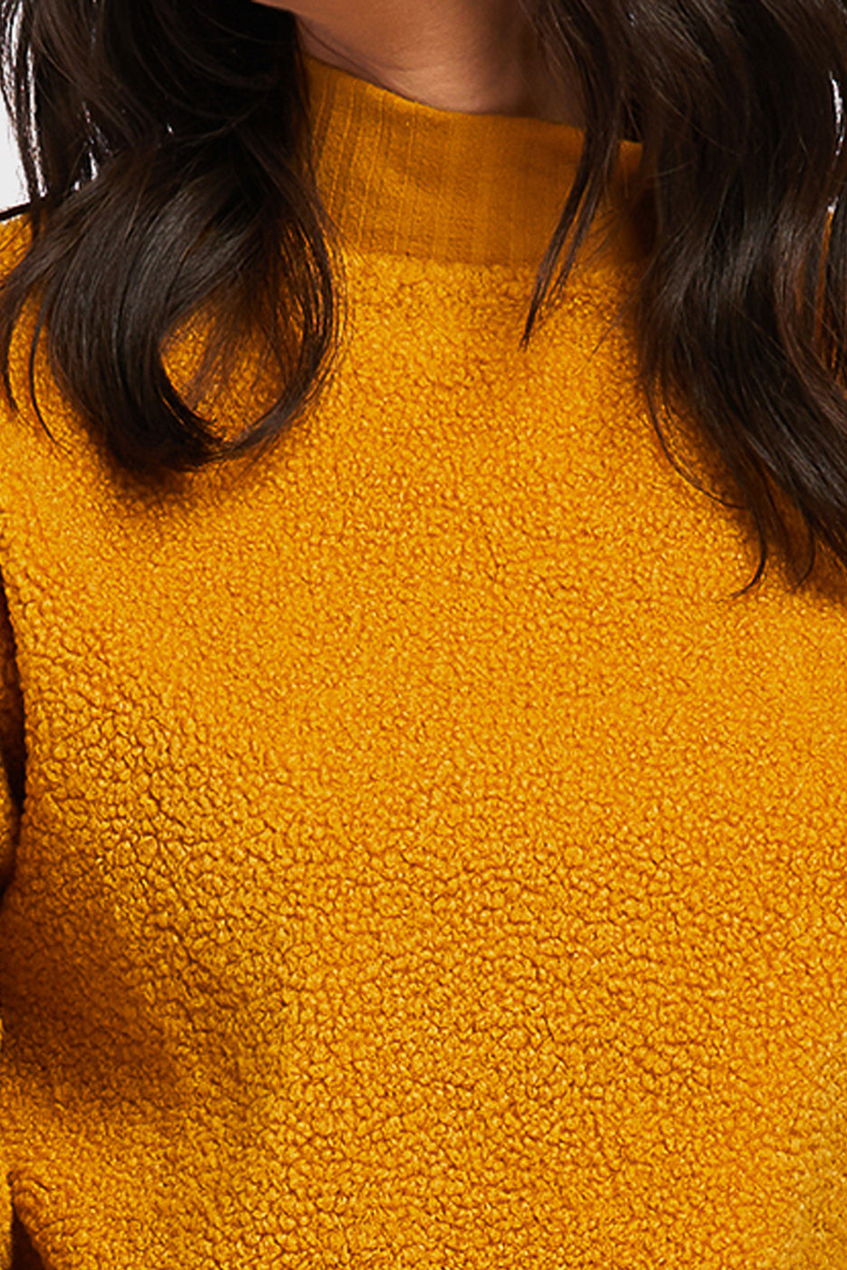 Domino Long Sleeve Pullover Top Ribbed Cuff Hem And Mock Neck | Forever 21 Women
