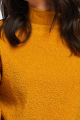 Domino Long Sleeve Pullover Top Ribbed Cuff Hem And Mock Neck | Forever 21 Women