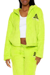 The Grinch Embroidered Zip-Up Hoodie | Forever 21 Women