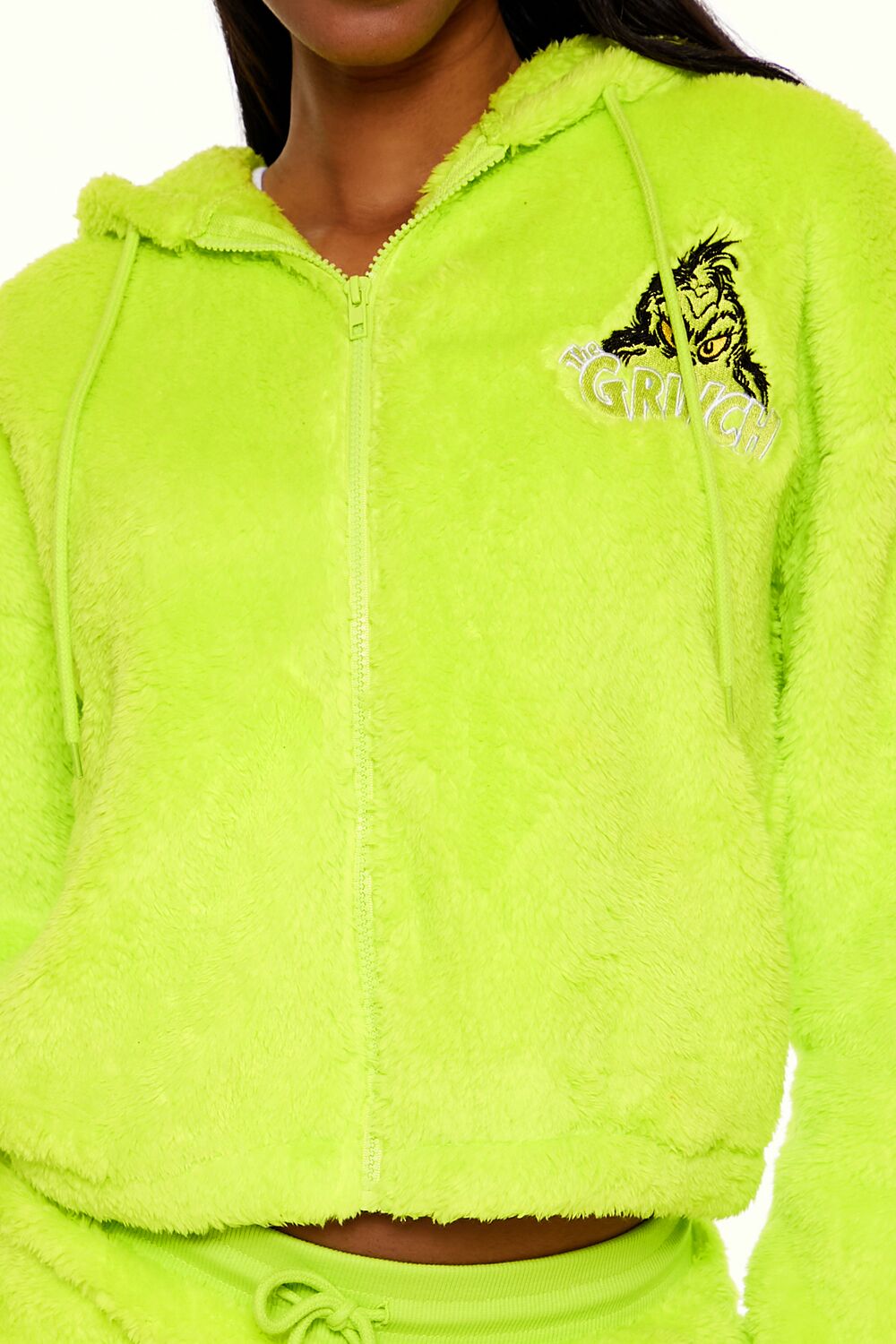 The Grinch Embroidered Zip-Up Hoodie | Forever 21 Women