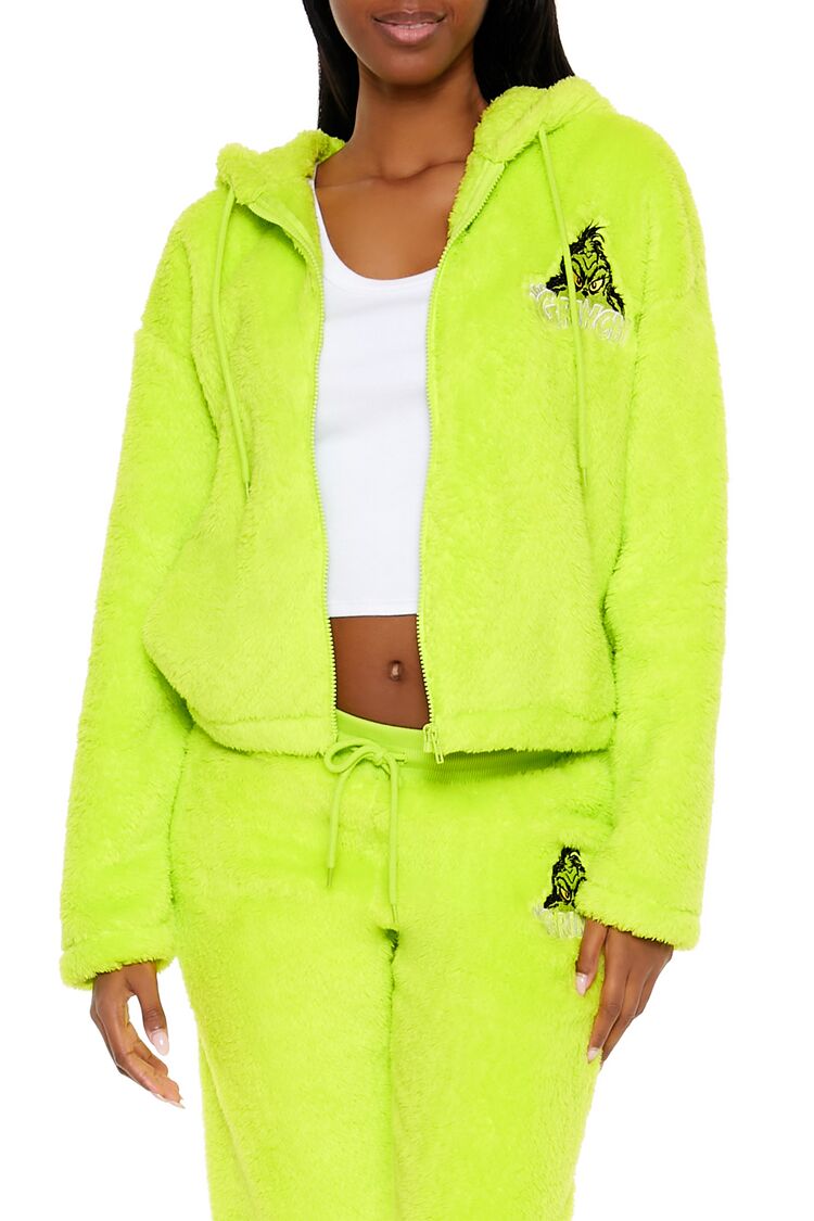 The Grinch Embroidered Zip-Up Hoodie | Forever 21 Women
