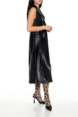 Notched Faux Leather Longline Vest | Forever 21 Women