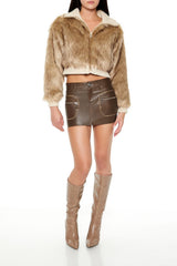 Cropped Faux Fur Bomber Jacket | Forever 21 Women
