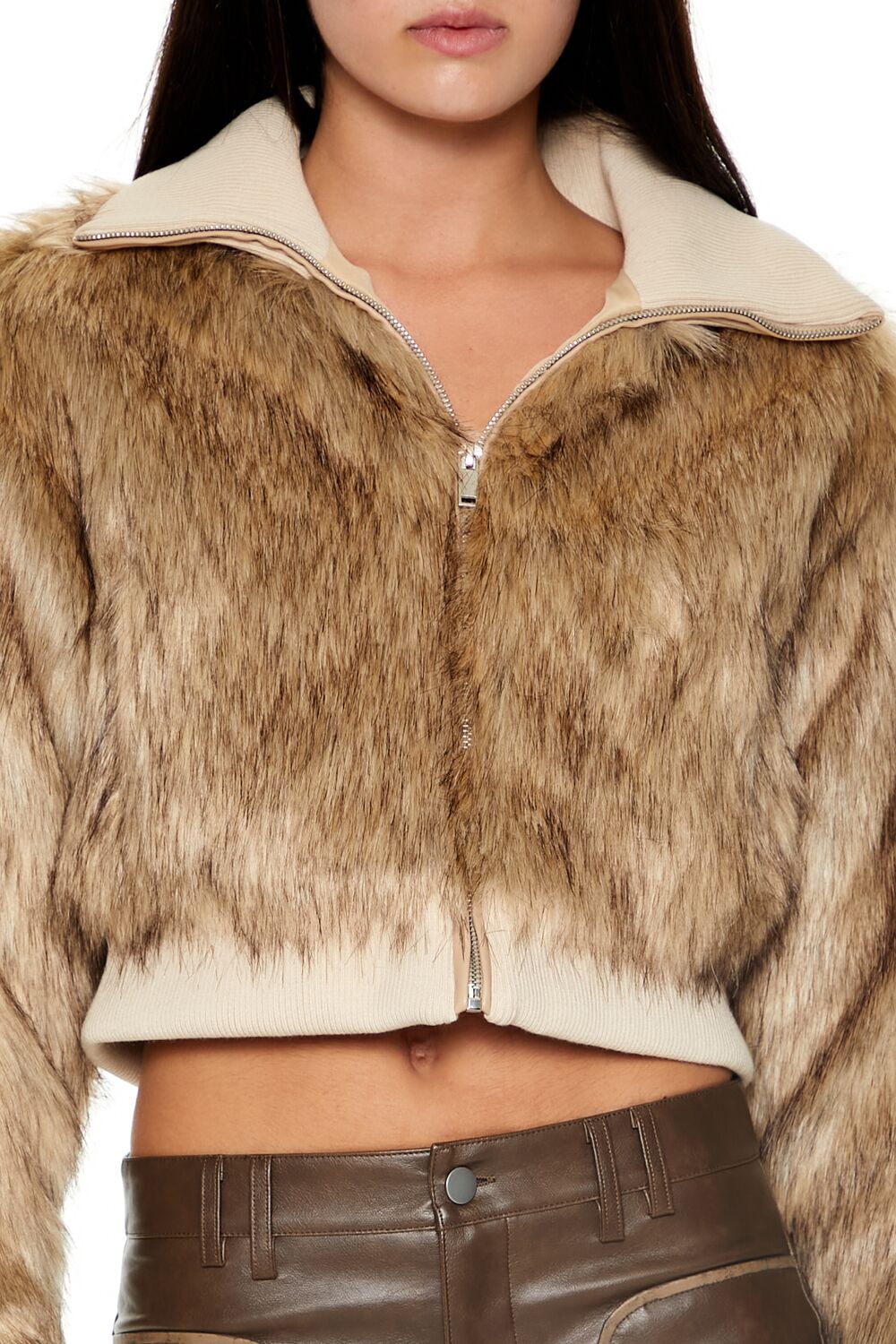 Cropped Faux Fur Bomber Jacket | Forever 21 Women