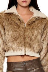 Cropped Faux Fur Bomber Jacket | Forever 21 Women