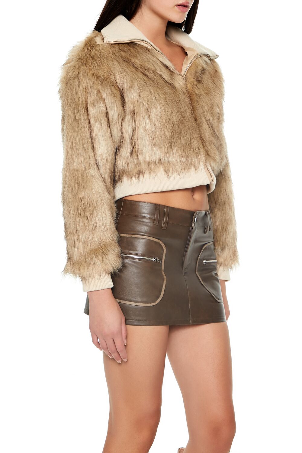 Cropped Faux Fur Bomber Jacket | Forever 21 Women