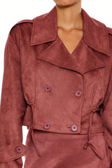 Faux Suede Cropped Trench Coat | Forever 21 Women