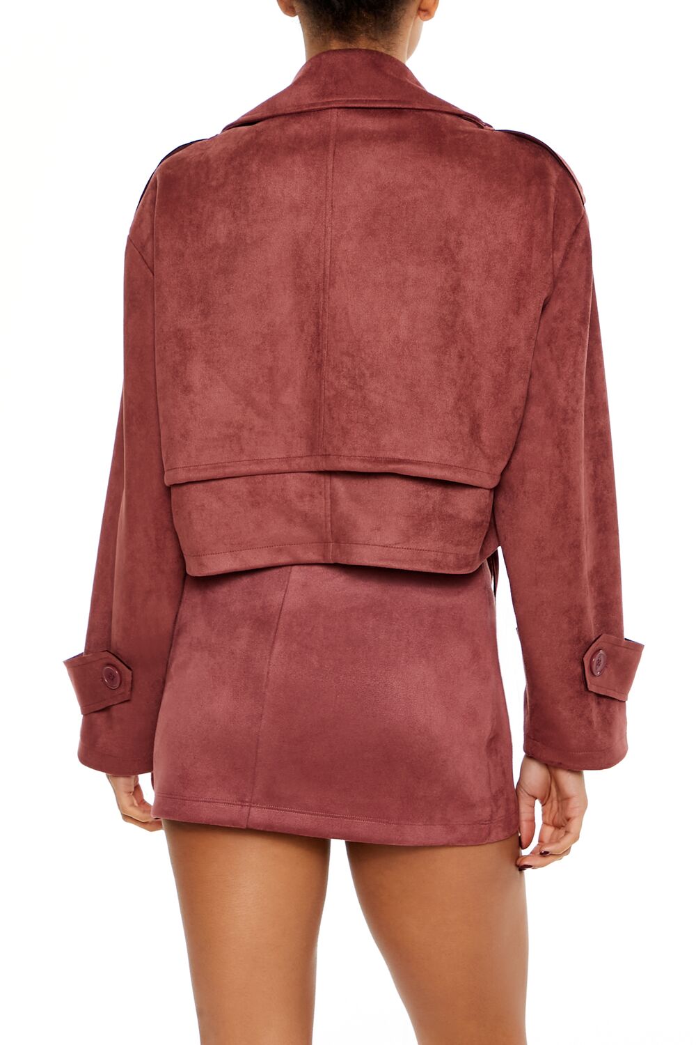 Faux Suede Cropped Trench Coat | Forever 21 Women