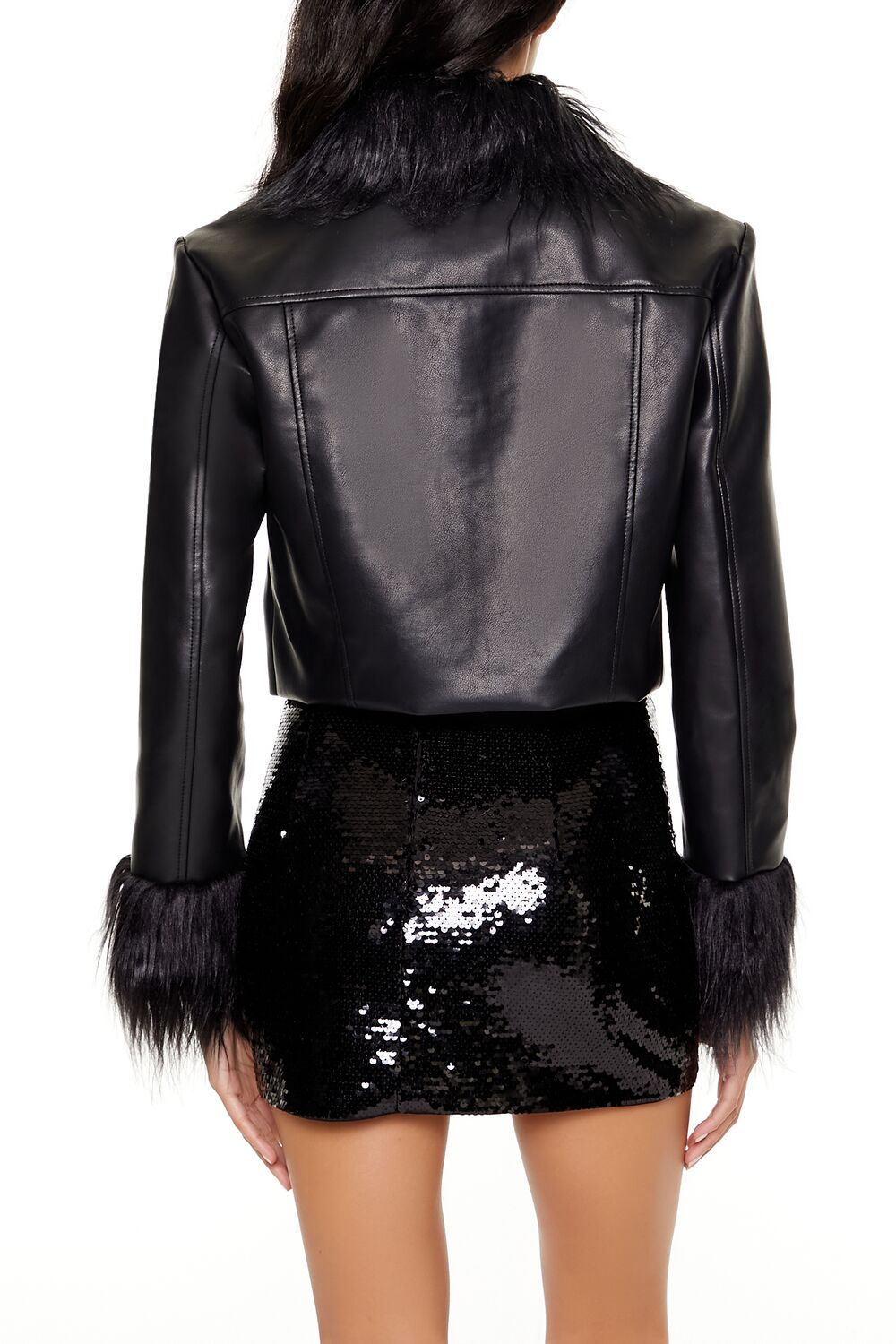 Faux Fur & Leather Trucker Jacket | Forever 21 Women