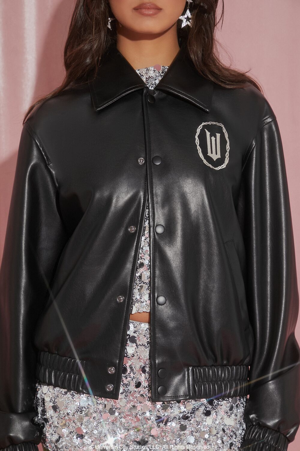 Wicked Rhinestone Faux Leather Jacket | Forever 21 Women