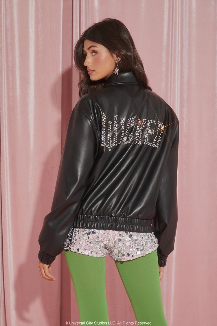 Wicked Rhinestone Faux Leather Jacket | Forever 21 Women