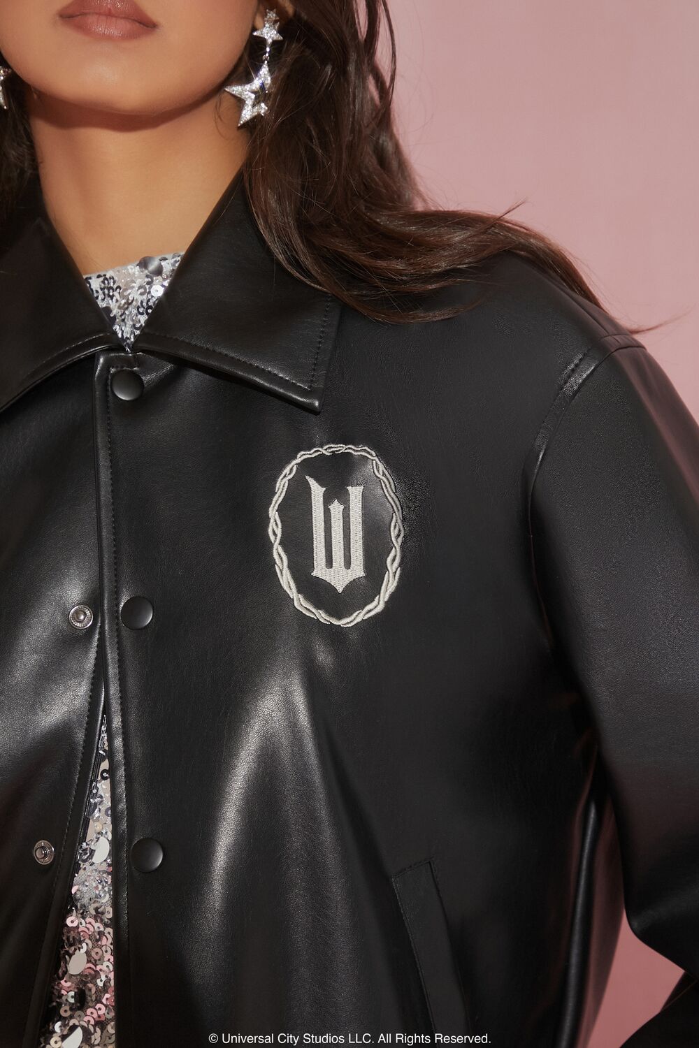 Wicked Rhinestone Faux Leather Jacket | Forever 21 Women