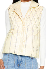 Quilted Rhinestone Fringe Vest | Forever 21 Women