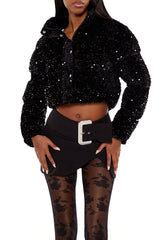 Sequin Faux Fur Puffer Jacket | Forever 21 Women