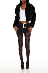 Sequin Faux Fur Puffer Jacket | Forever 21 Women