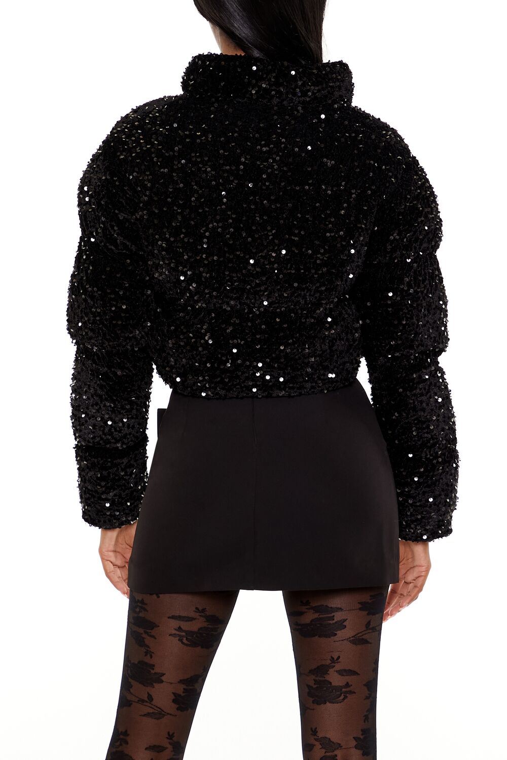 Sequin Faux Fur Puffer Jacket | Forever 21 Women