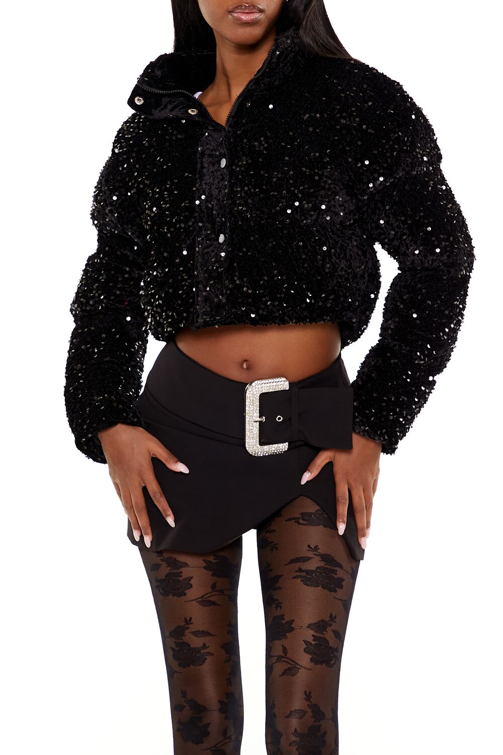 Sequin Faux Fur Puffer Jacket | Forever 21 Women