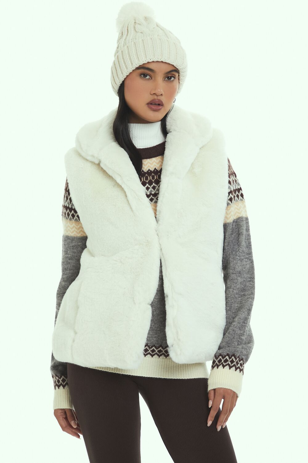 Notched Faux Fur Vest | Forever 21 Women