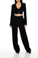 Plunging Hooded Cropped Blazer | Forever 21 Women