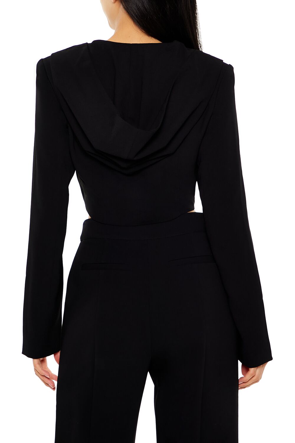 Plunging Hooded Cropped Blazer | Forever 21 Women