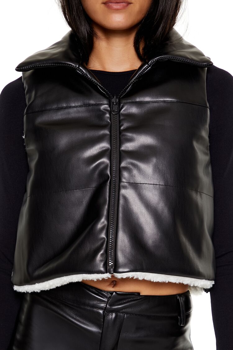 Reversible Faux Shearling & Leather Vest | Forever 21 Women