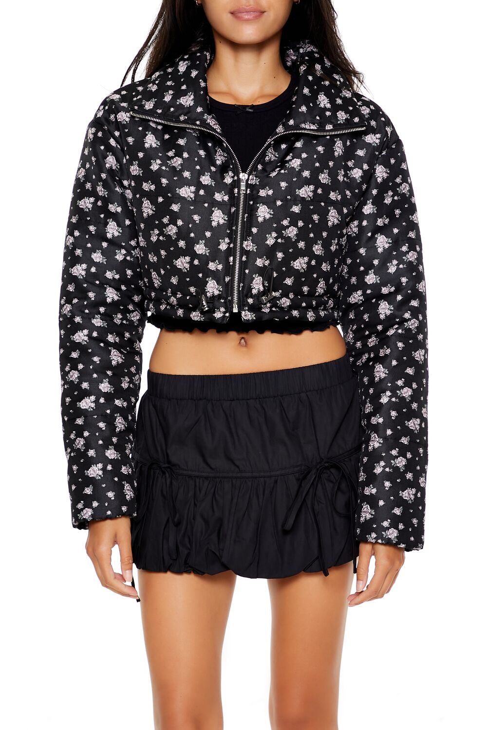 Floral Print Puffer Jacket | Forever 21 Women