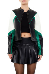 Colorblock Cropped Moto Jacket | Forever 21 Women