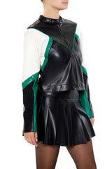 Colorblock Cropped Moto Jacket | Forever 21 Women