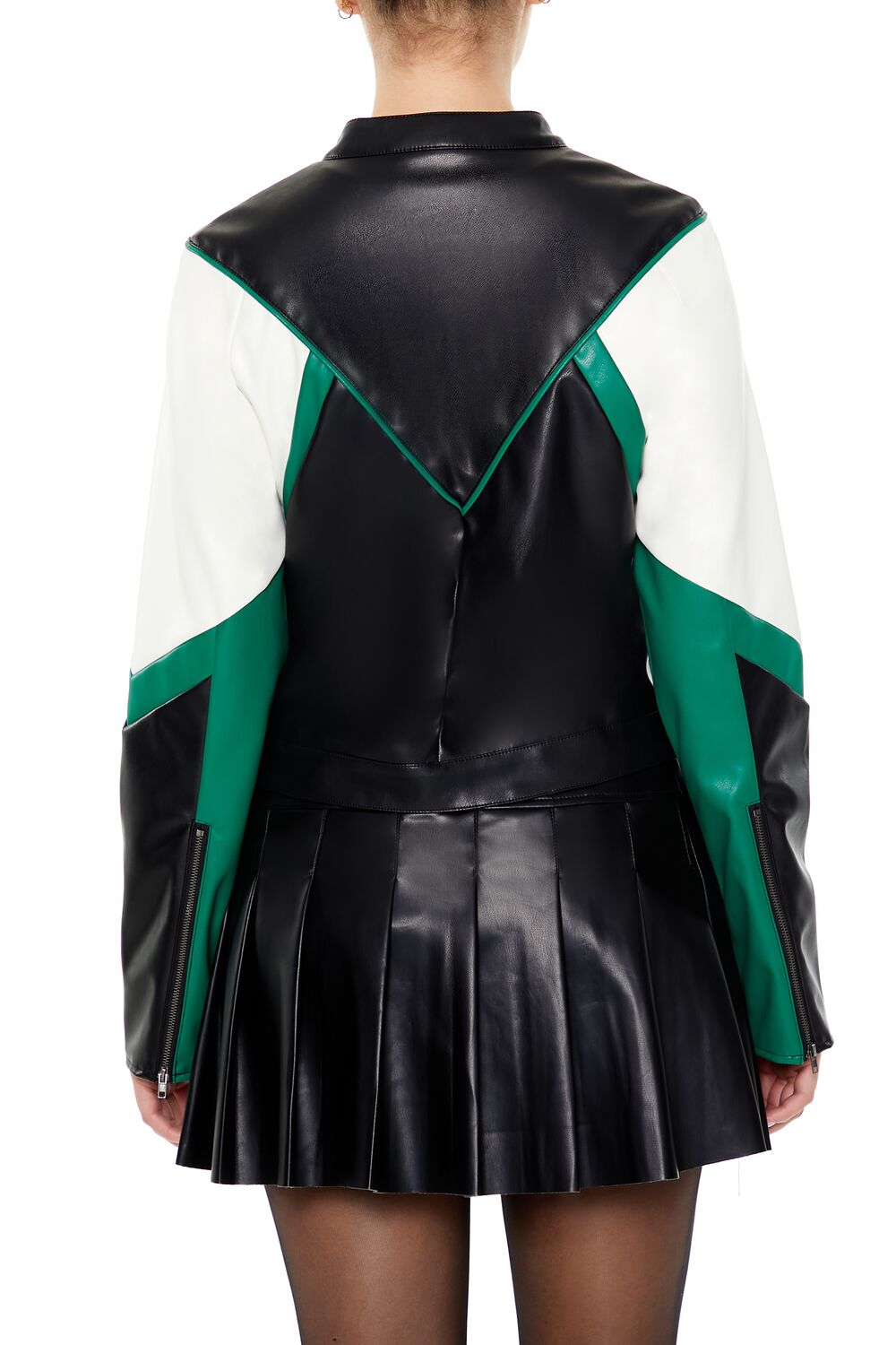 Colorblock Cropped Moto Jacket | Forever 21 Women
