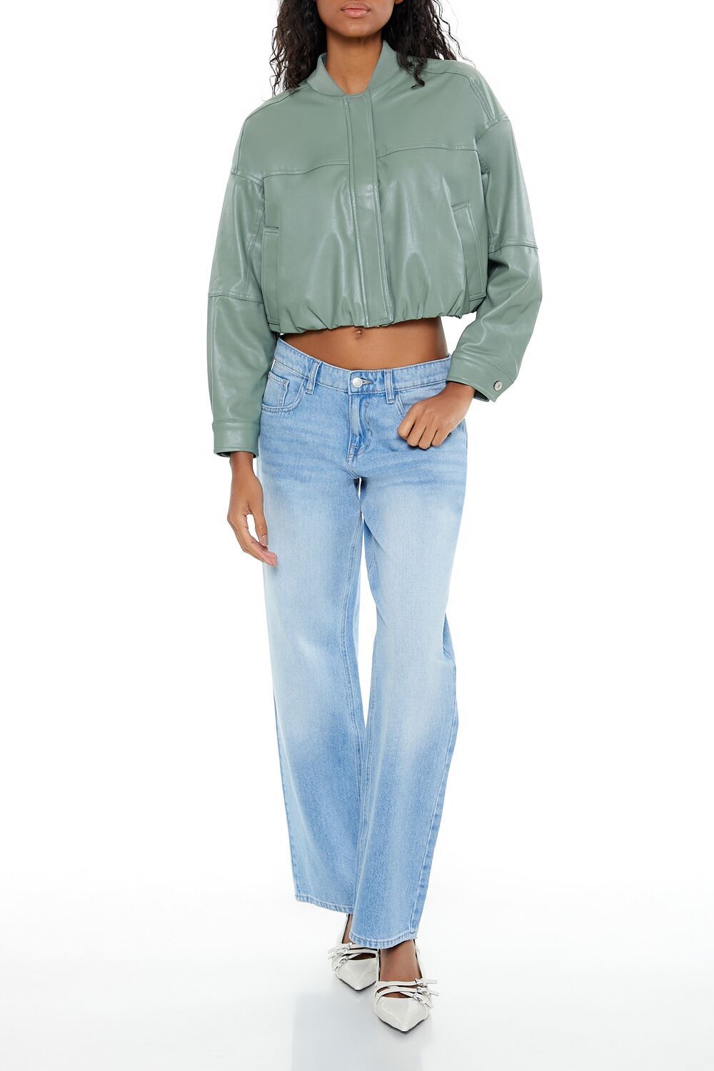 Faux Leather Cropped Bomber Jacker | Forever 21 Women