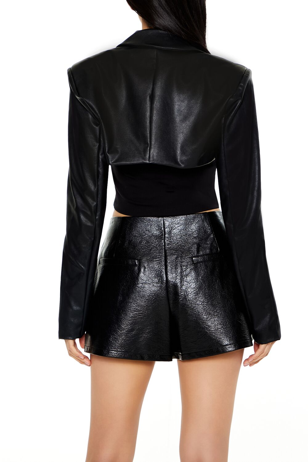 Faux Leather Cropped Blazer | Forever 21 Women
