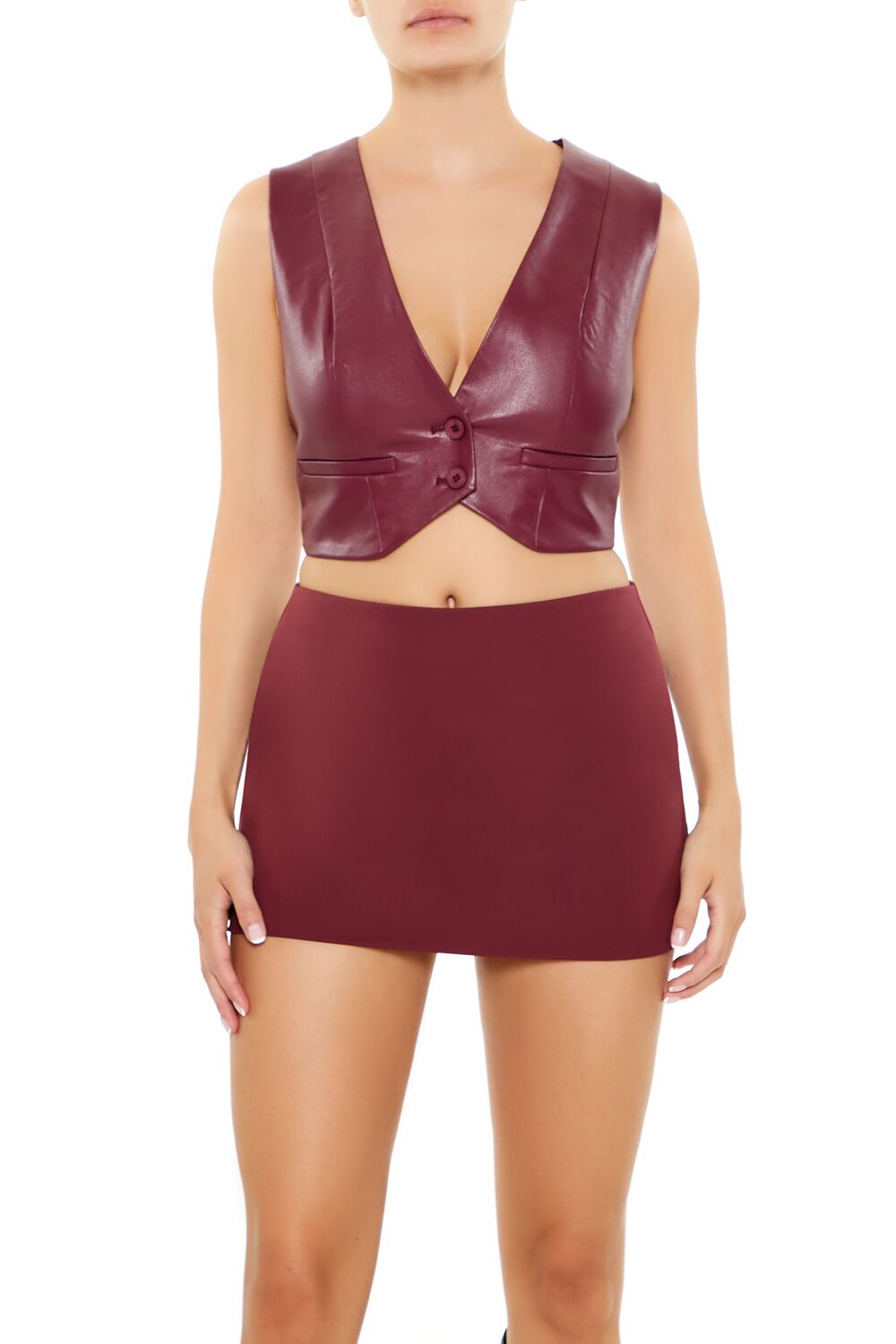 Faux Leather Cropped Vest | Forever 21 Women