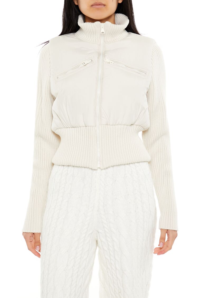 Ribbed Funnel Neck Jacket | Forever 21 Women