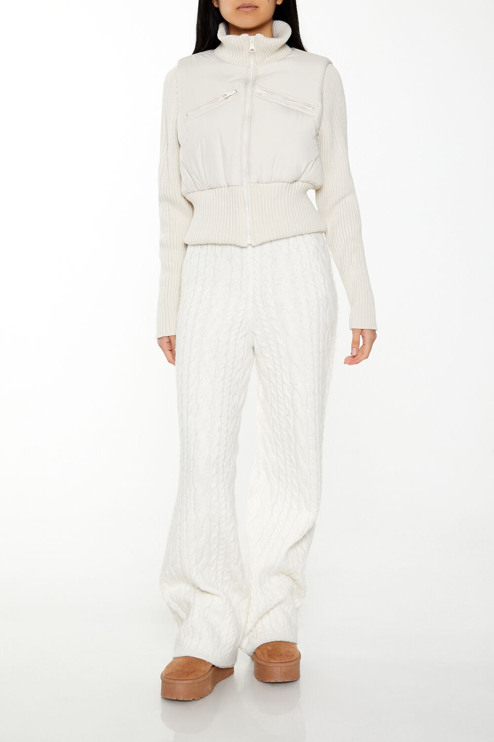 Ribbed Funnel Neck Jacket | Forever 21 Women