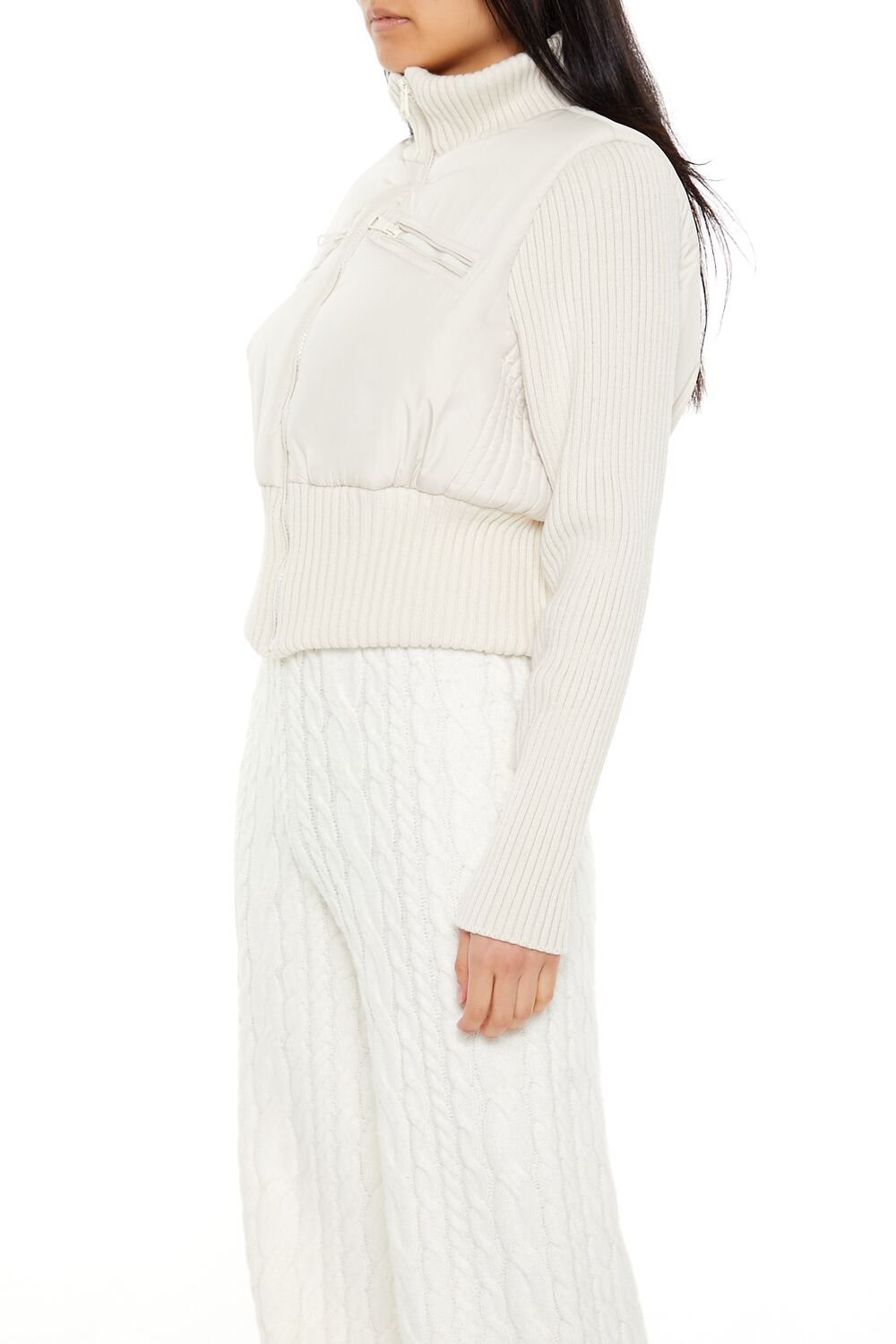 Ribbed Funnel Neck Jacket | Forever 21 Women
