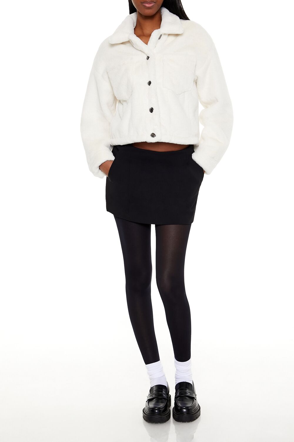 Faux Fur Cropped Shacket | Forever 21 Women