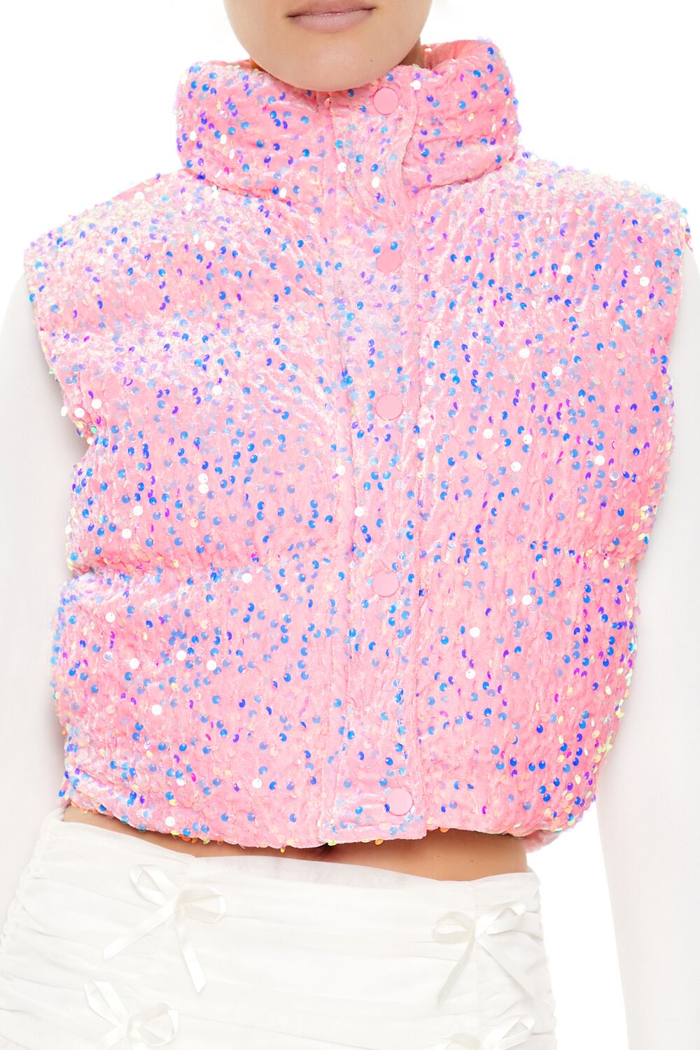 Iridescent Sequin Faux Fur Vest | Forever 21 Women