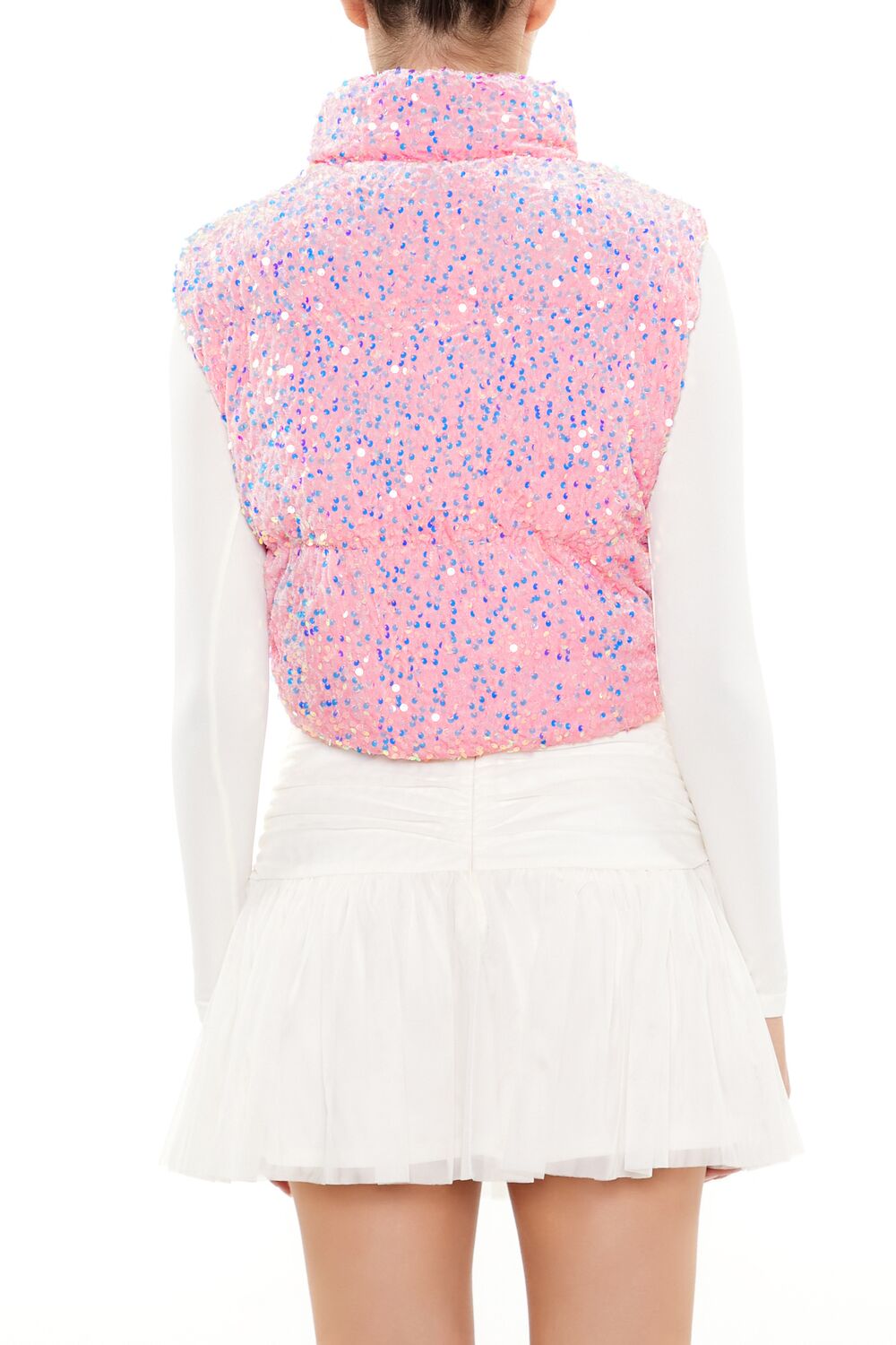 Iridescent Sequin Faux Fur Vest | Forever 21 Women