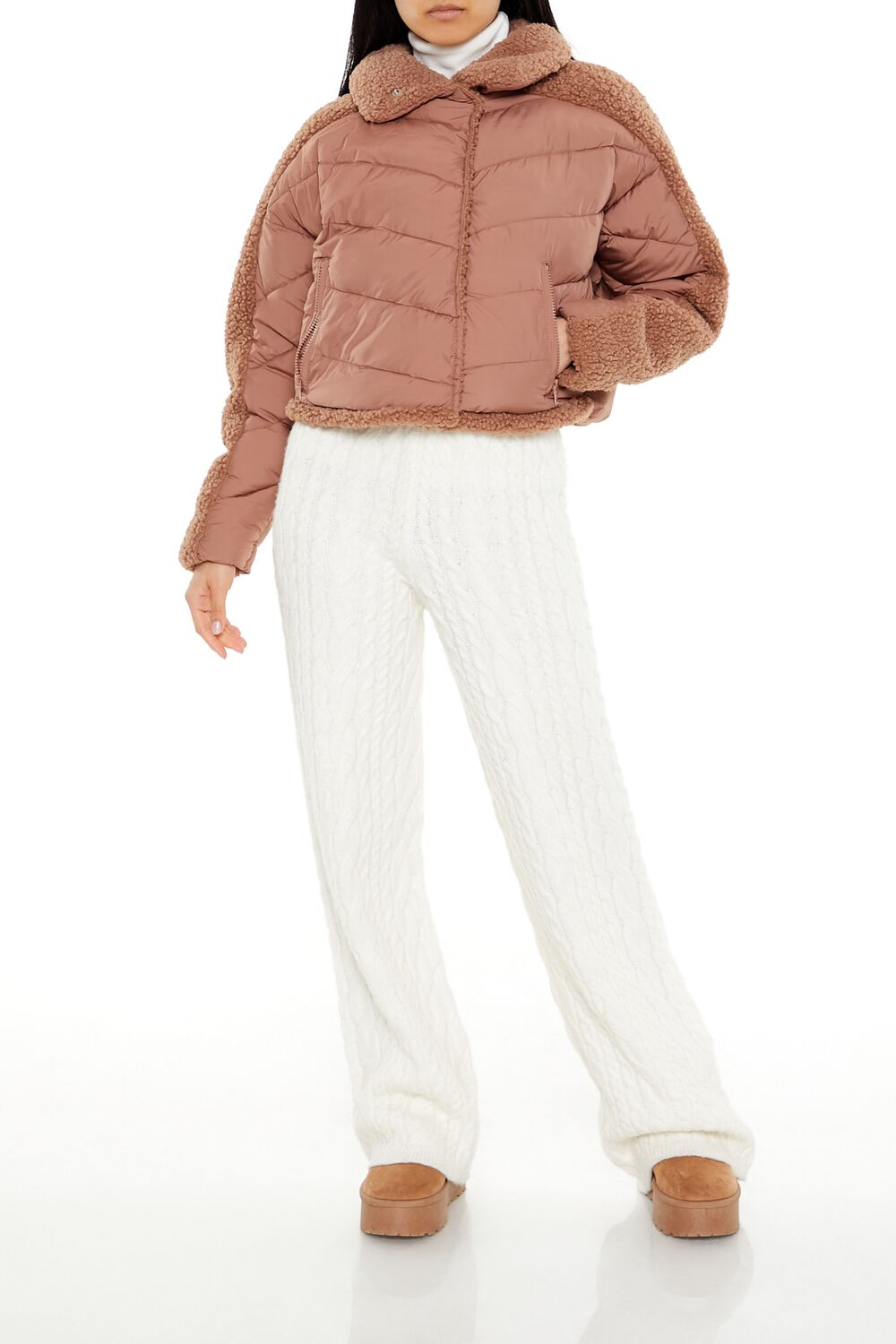 Faux Shearling-Trim Puffer Jacket | Forever 21 Women
