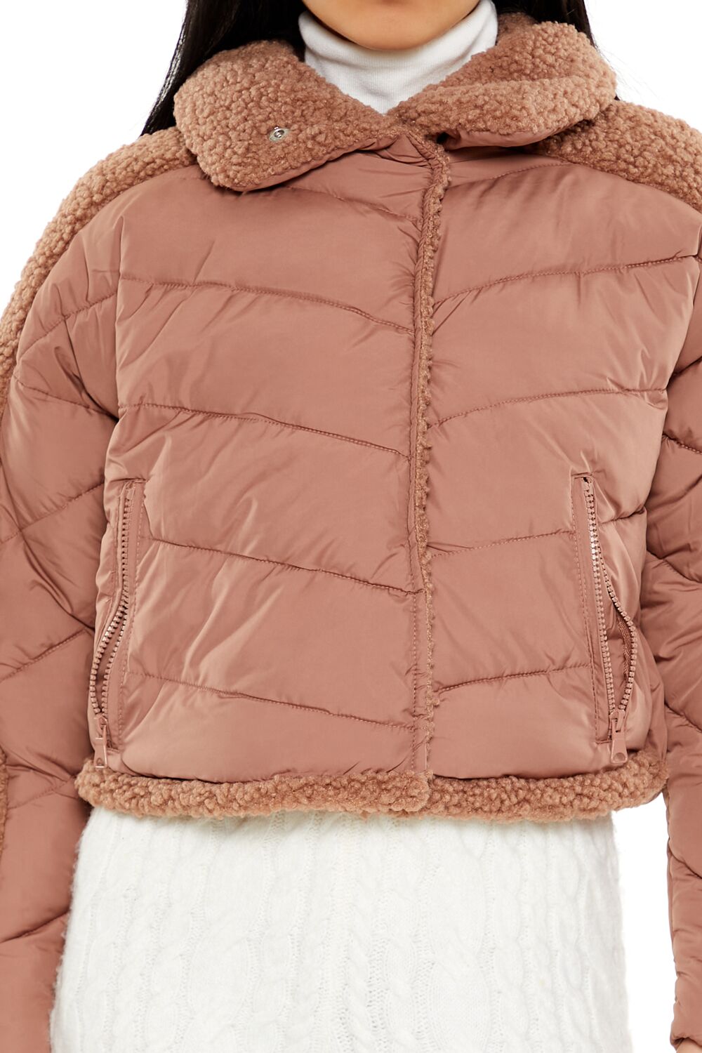 Faux Shearling-Trim Puffer Jacket | Forever 21 Women