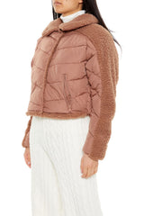 Faux Shearling-Trim Puffer Jacket | Forever 21 Women