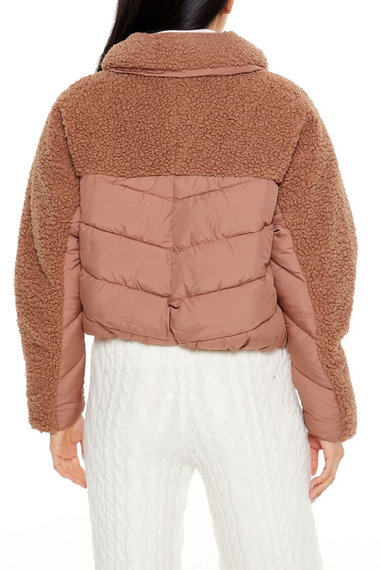 Faux Shearling-Trim Puffer Jacket | Forever 21 Women