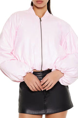 Faux Leather Balloon-Sleeve Jacket | Forever 21 Women
