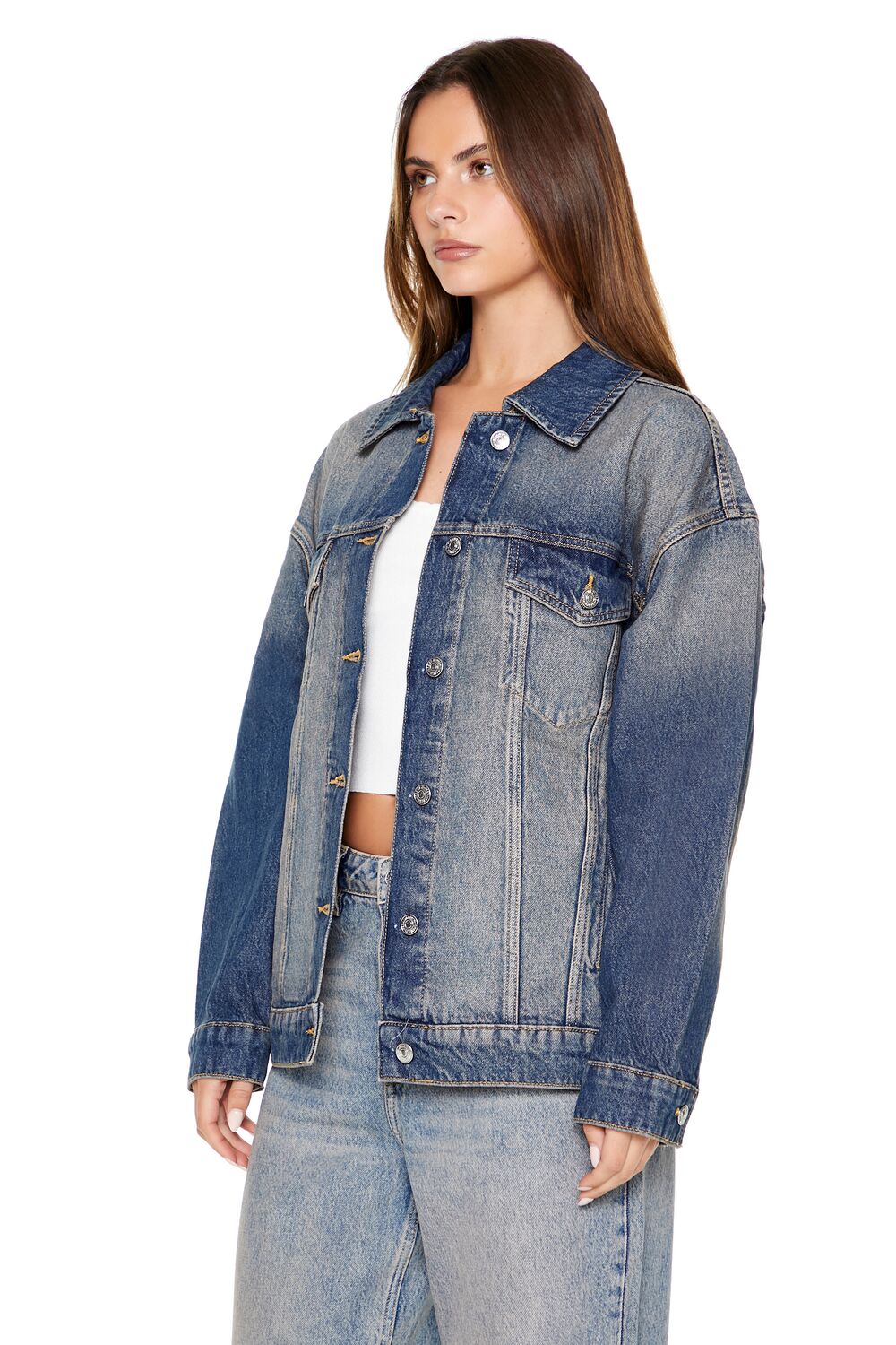 Stone Wash Denim Trucker Jacket | Forever 21 Women