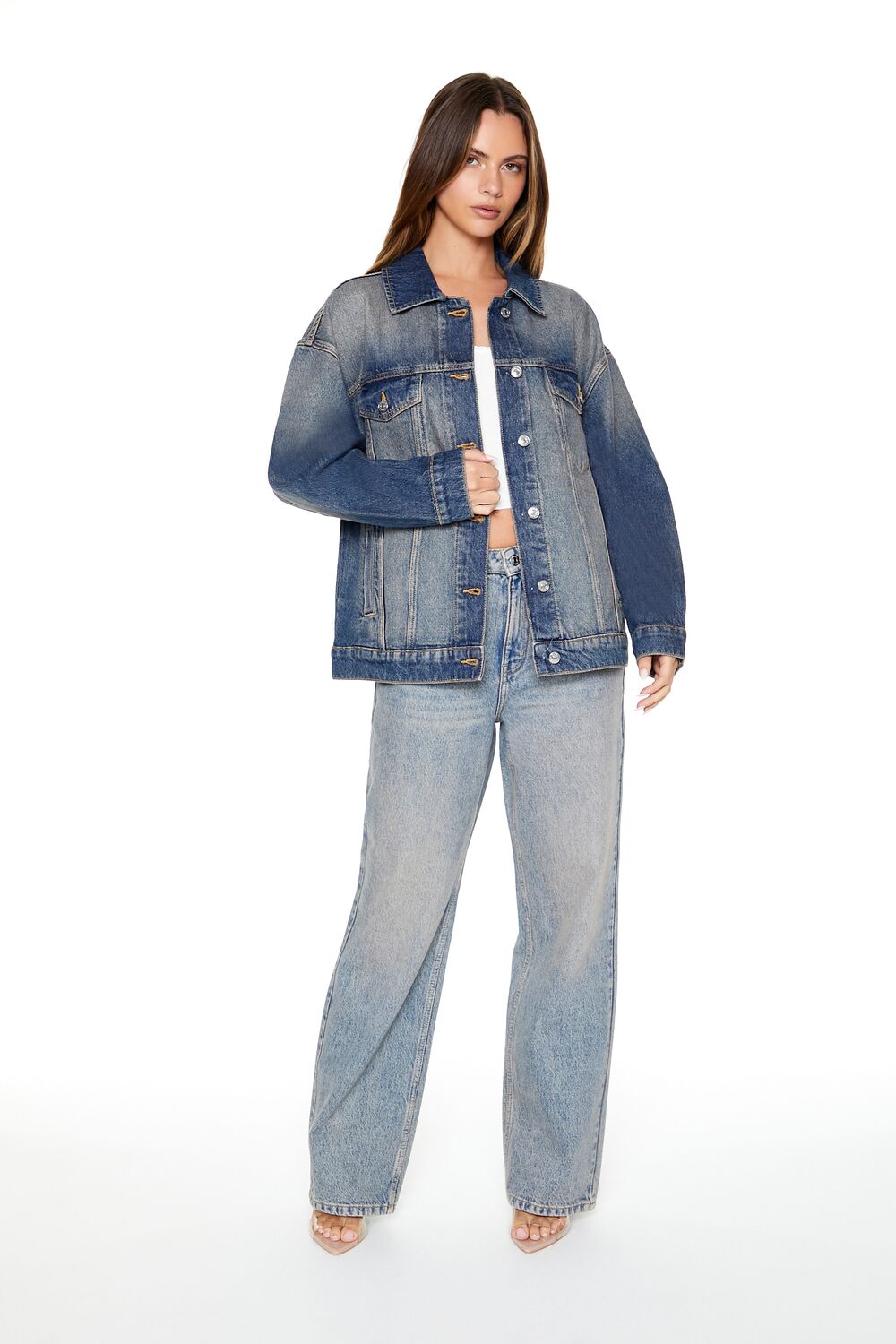 Stone Wash Denim Trucker Jacket | Forever 21 Women