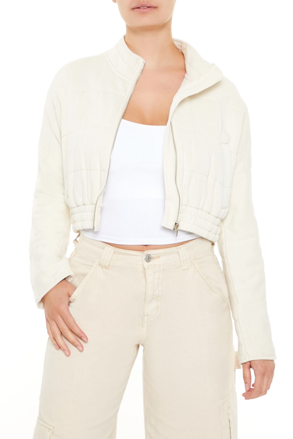 Quilted Zip-Up Cropped Jacket | Forever 21 Women