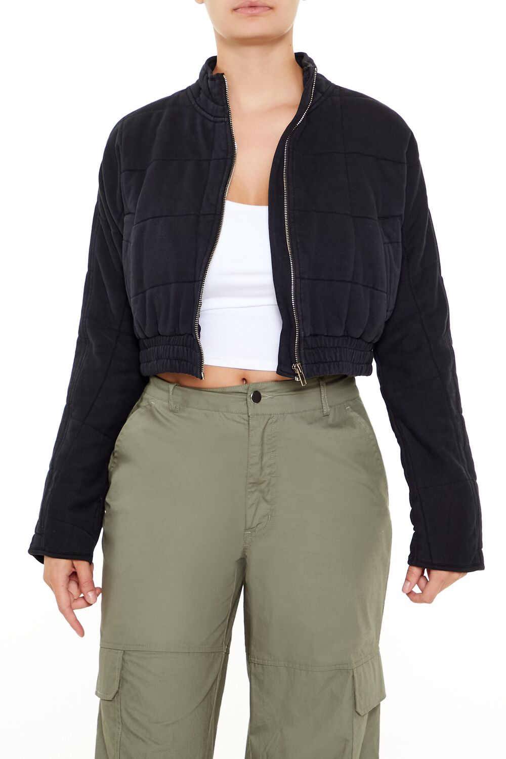 Quilted Zip-Up Cropped Jacket | Forever 21 Women