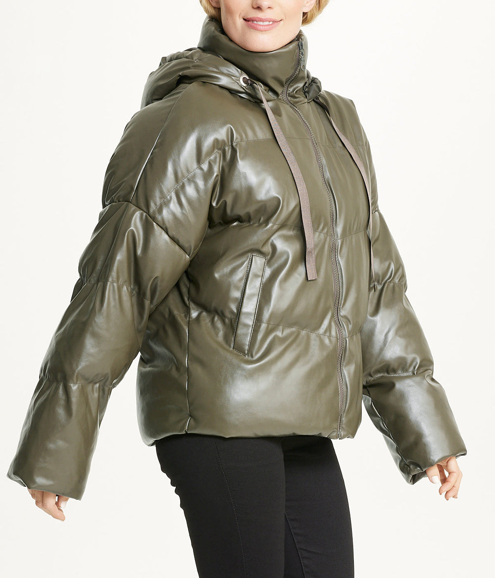 Vegan Leather Puffer Coat | Forever 21 Women
